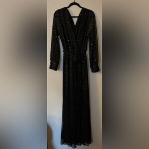 Baltic Born Abigail Black and Gold Long Sleeve Dress